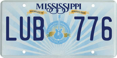 MS license plate LUB776