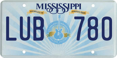 MS license plate LUB780