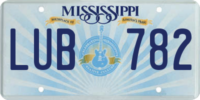 MS license plate LUB782