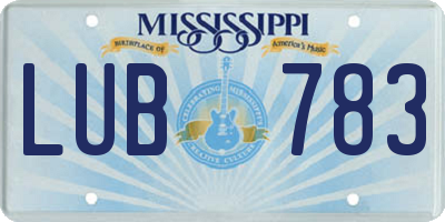 MS license plate LUB783