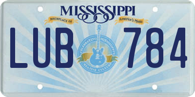 MS license plate LUB784