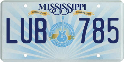 MS license plate LUB785
