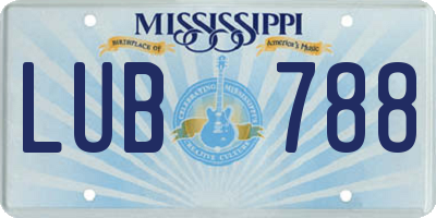 MS license plate LUB788
