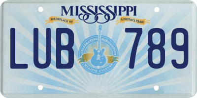 MS license plate LUB789