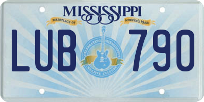 MS license plate LUB790