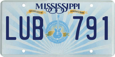 MS license plate LUB791
