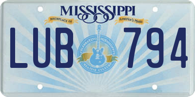 MS license plate LUB794