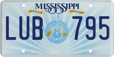 MS license plate LUB795