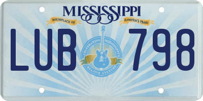 MS license plate LUB798
