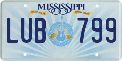 MS license plate LUB799