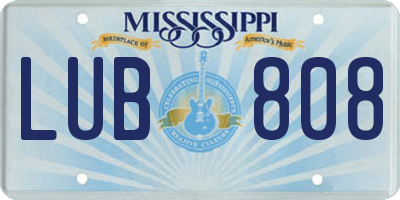MS license plate LUB808