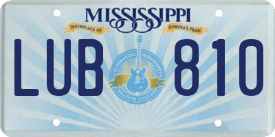 MS license plate LUB810