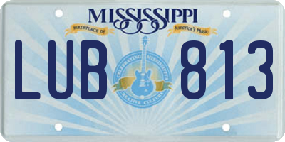 MS license plate LUB813