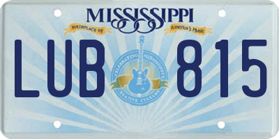 MS license plate LUB815