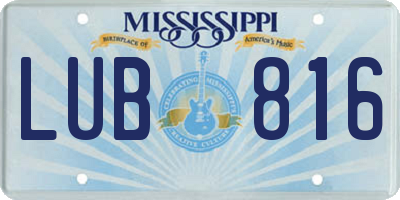 MS license plate LUB816