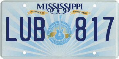 MS license plate LUB817