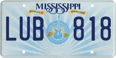 MS license plate LUB818