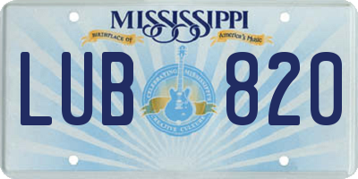 MS license plate LUB820