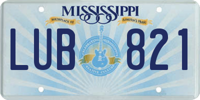 MS license plate LUB821