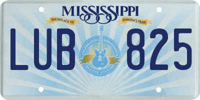 MS license plate LUB825