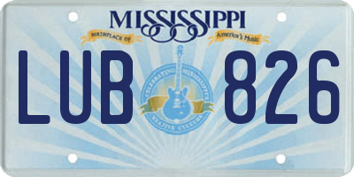 MS license plate LUB826