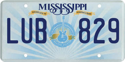MS license plate LUB829