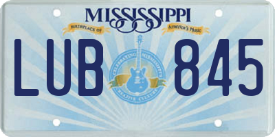 MS license plate LUB845