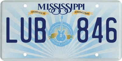 MS license plate LUB846