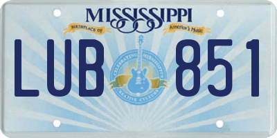 MS license plate LUB851