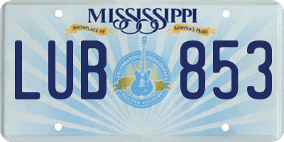MS license plate LUB853
