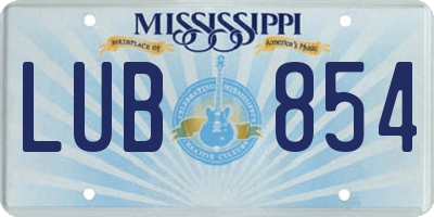 MS license plate LUB854