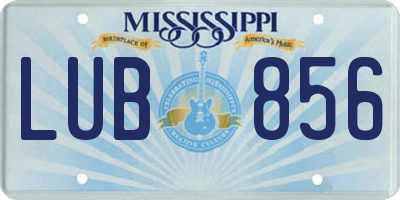 MS license plate LUB856