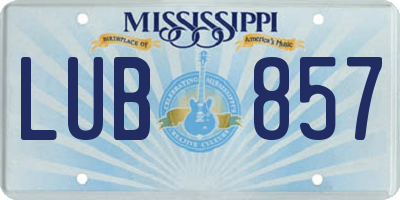 MS license plate LUB857