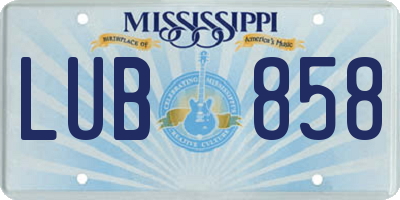 MS license plate LUB858