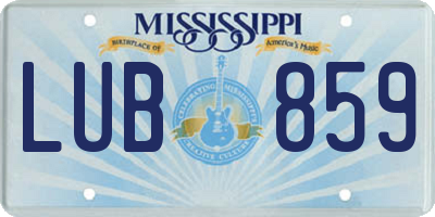 MS license plate LUB859