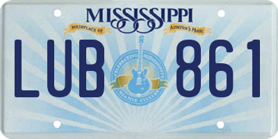 MS license plate LUB861