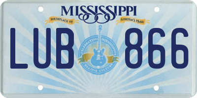 MS license plate LUB866