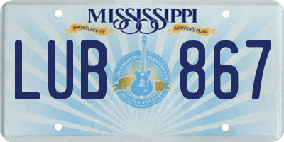 MS license plate LUB867