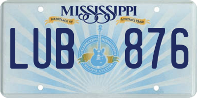 MS license plate LUB876