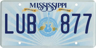MS license plate LUB877