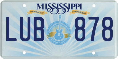 MS license plate LUB878
