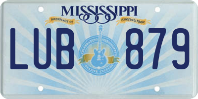 MS license plate LUB879