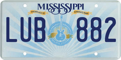 MS license plate LUB882