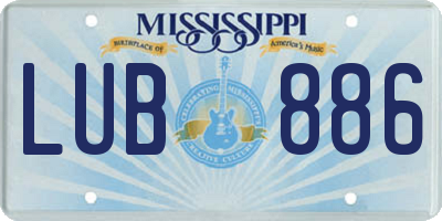 MS license plate LUB886