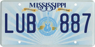 MS license plate LUB887