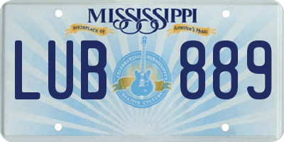 MS license plate LUB889