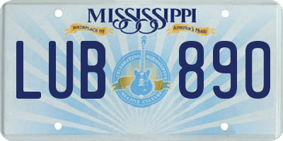 MS license plate LUB890
