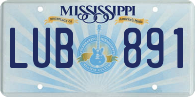 MS license plate LUB891