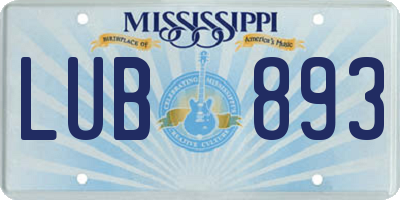 MS license plate LUB893