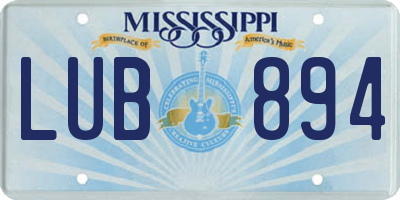 MS license plate LUB894
